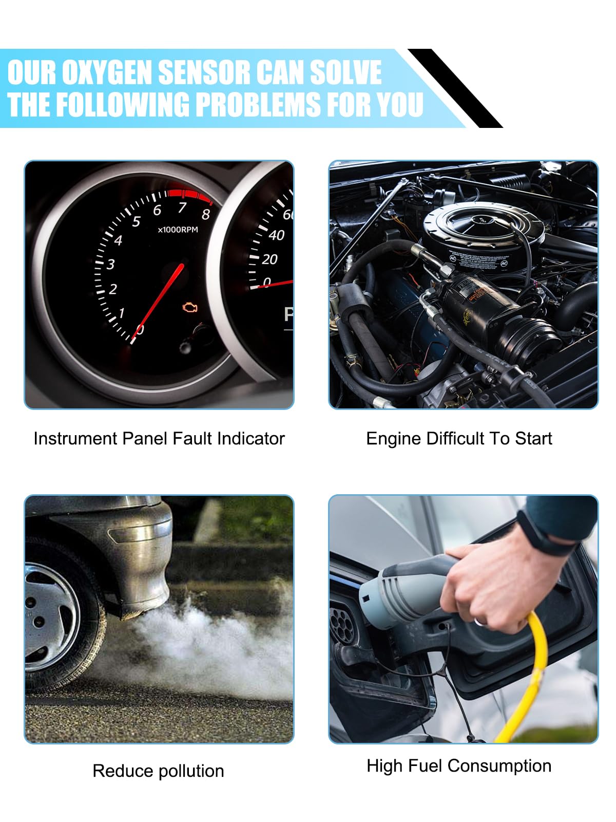 TAUTOY installed sensor on exhaust demonstrating direct-fit replacement benefit