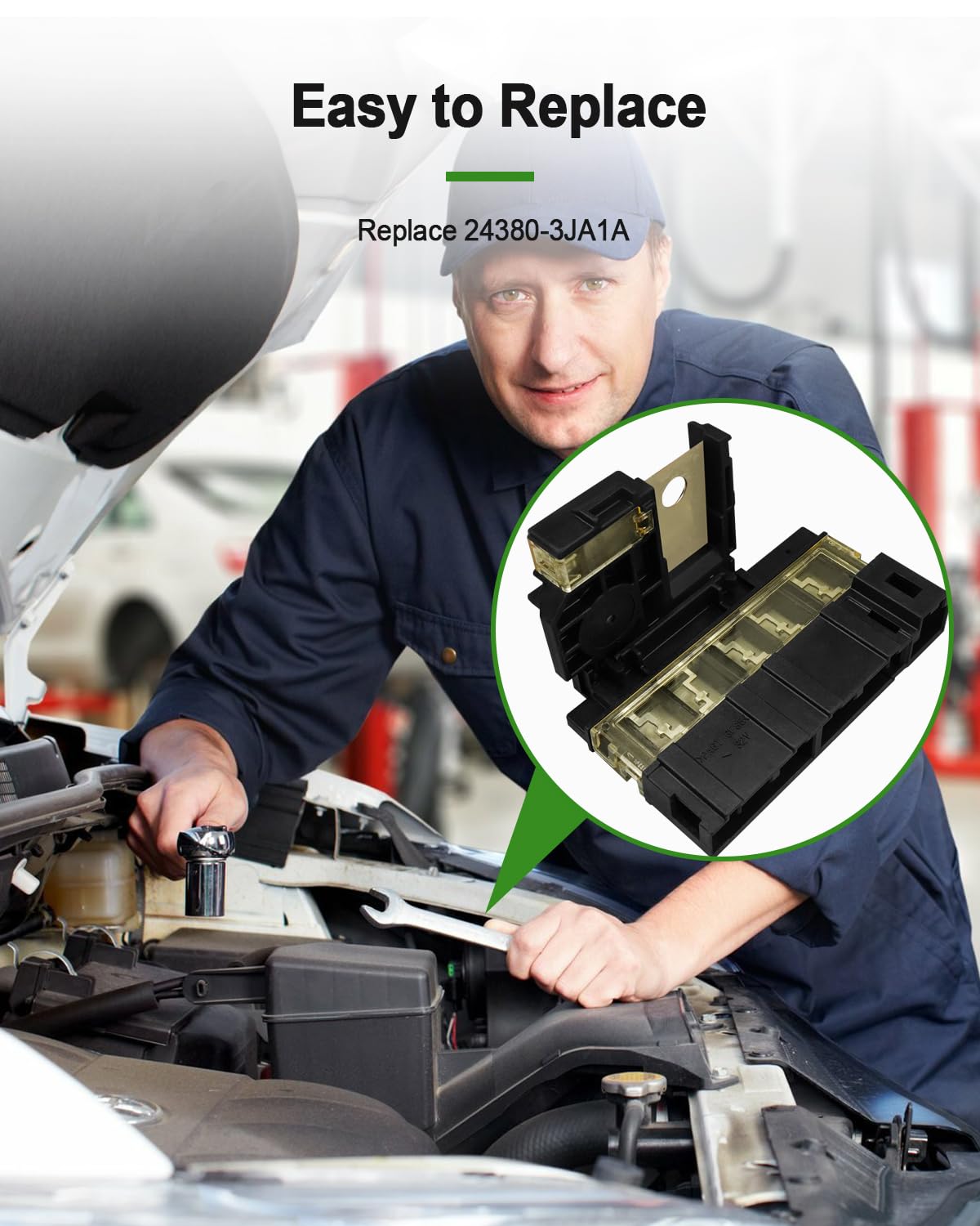 Tavaski packaging with part number 24380-3JA1A showing correct replacement benefit