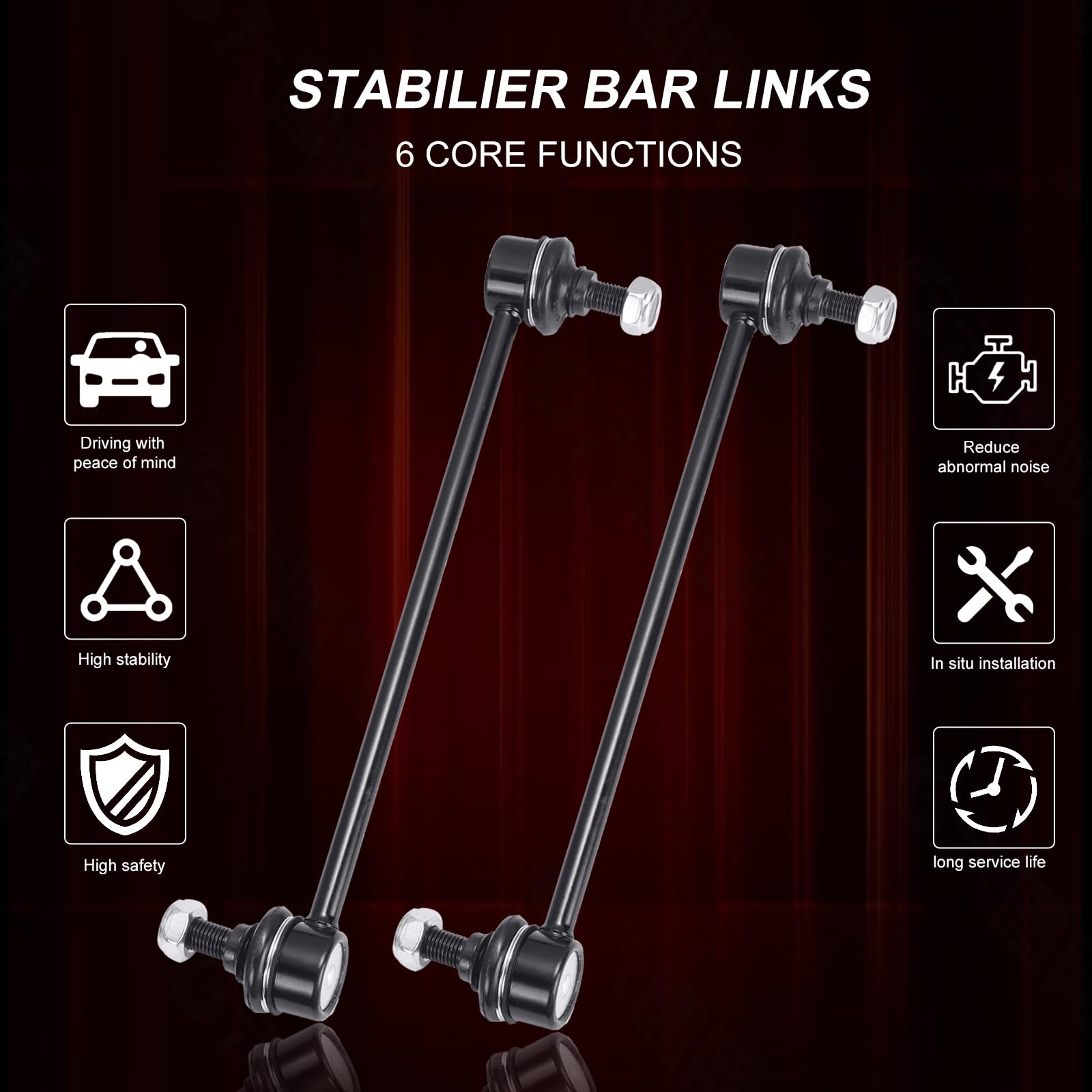 TCHENPART installed on vehicle front suspension showing restored stability benefit