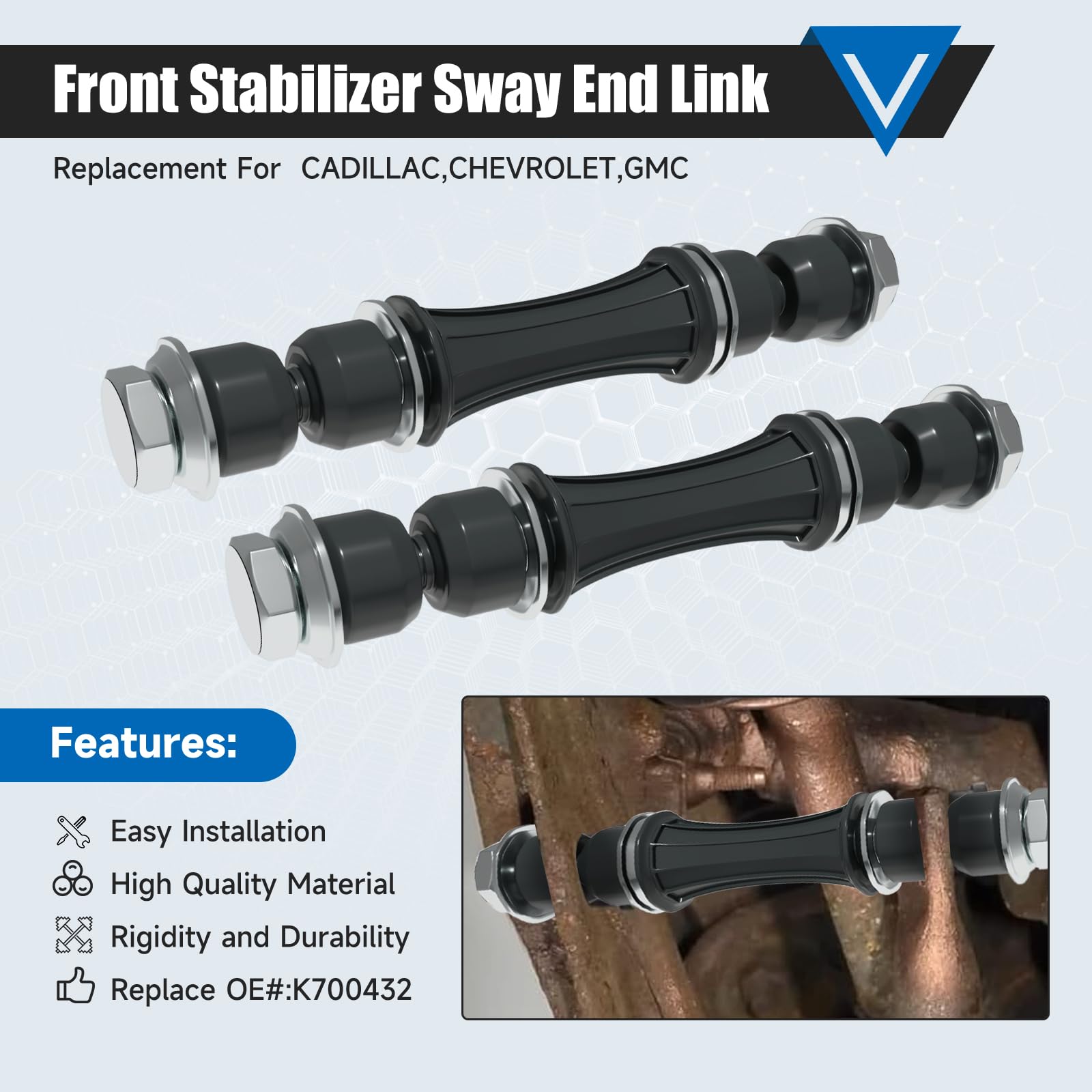 TCHENPART detailed view of rubber bushing showing improved vibration isolation