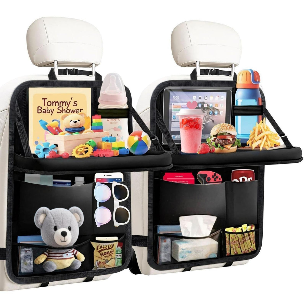 TCJJ front view organizer showing full-seat protection and easy access