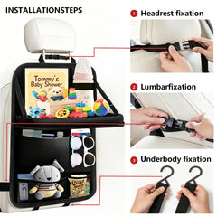 TCJJ organizer pockets filled with bottles and toys to improve in-car order