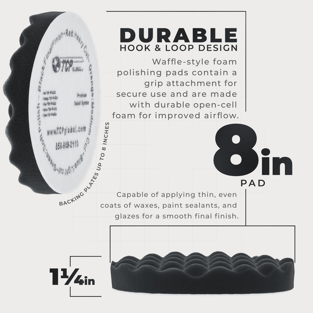 TCP Global close-up waffle foam texture showing open-cell design for improved airflow and reduced heat