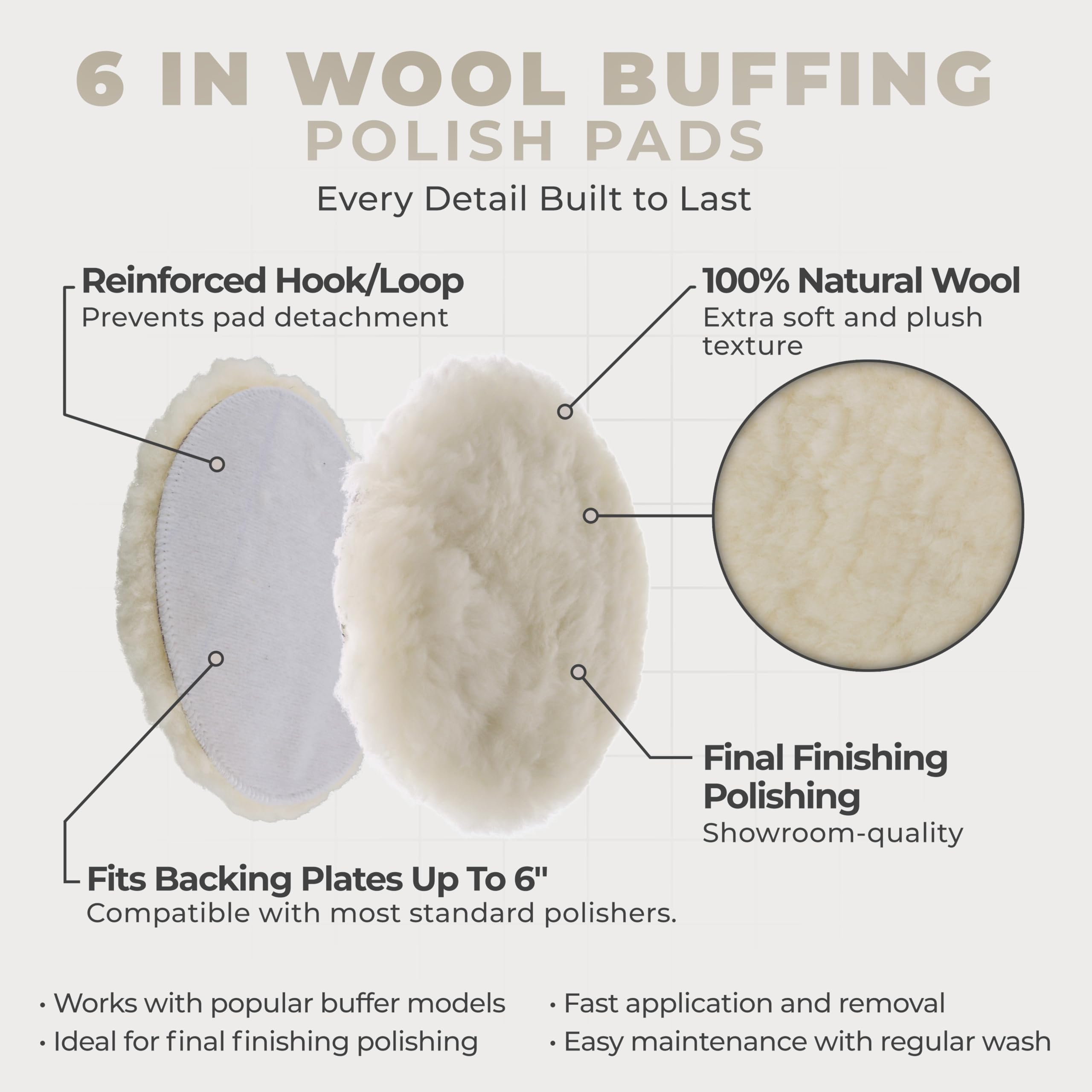 TCP Global close-up of natural wool pile texture highlighting softness and compound pickup