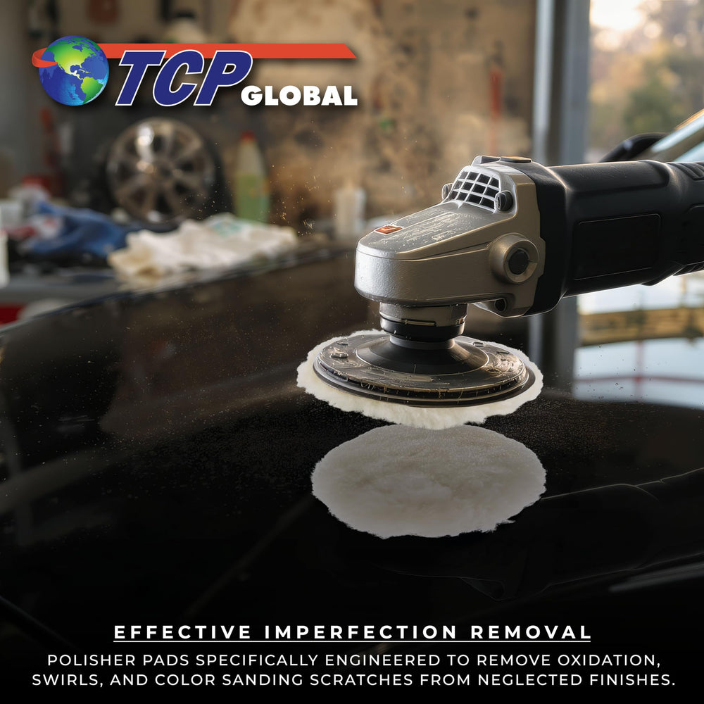 TCP Global pad beside hand for scale showing 6 inch diameter and user-friendly size