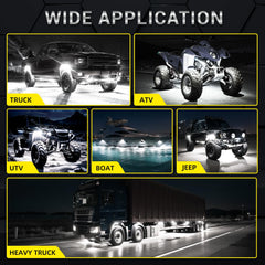 undercarriage lit by TDE Explorer.Lighting pods at night, improves ground visibility for safer driving