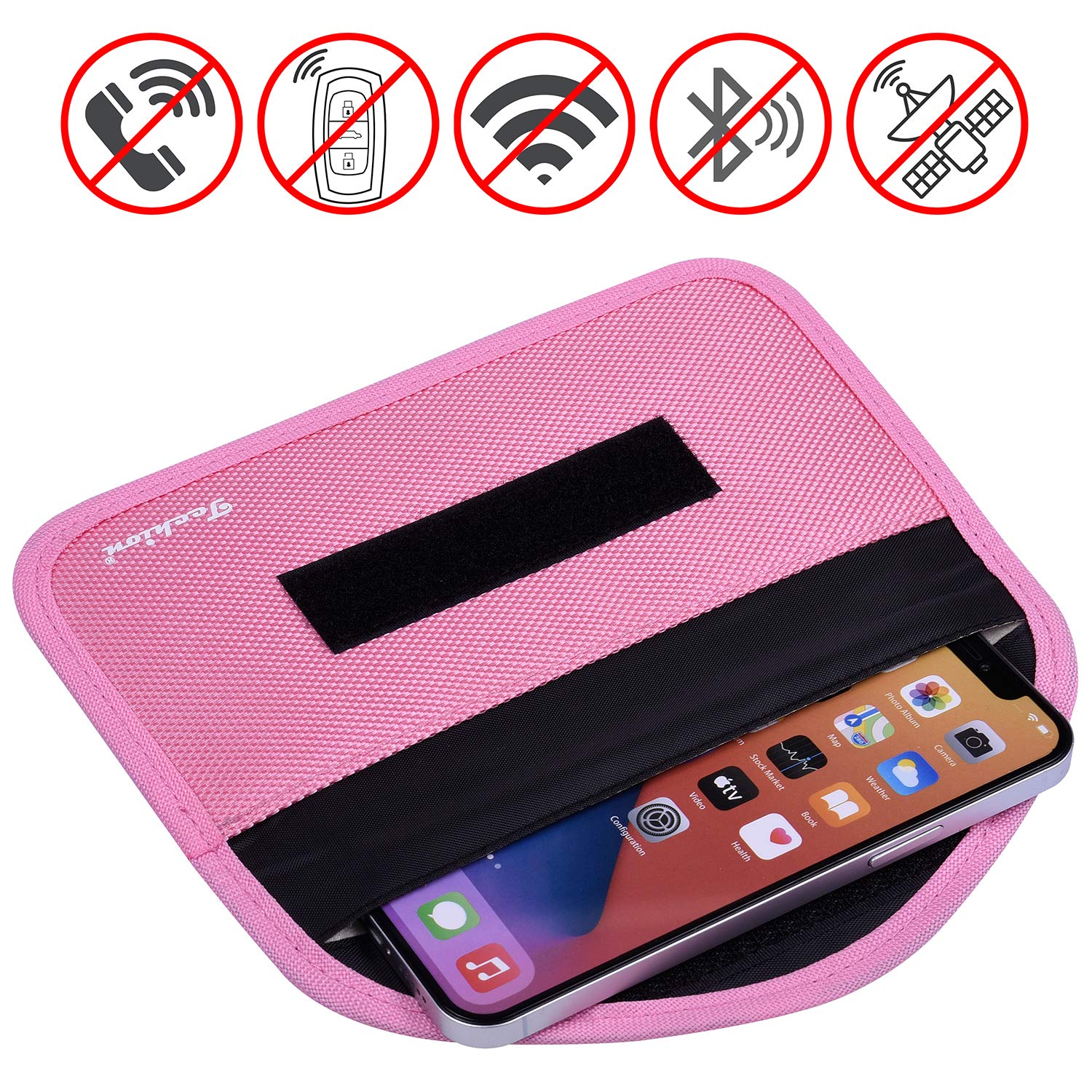 Techion pouch with smartphone inside showing fit and secure isolation