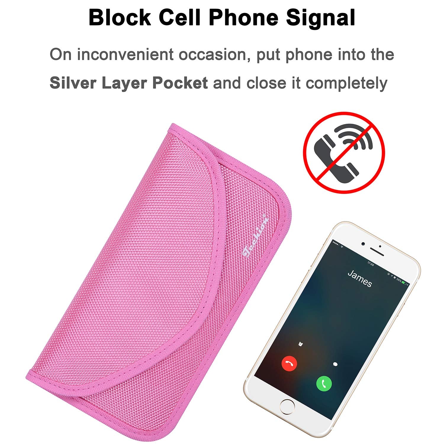 Techion pouch held in hand to show size for travel and storage