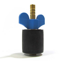 TECHNICAL winter rubber plug front view showing sealed fit and valve for fast testing