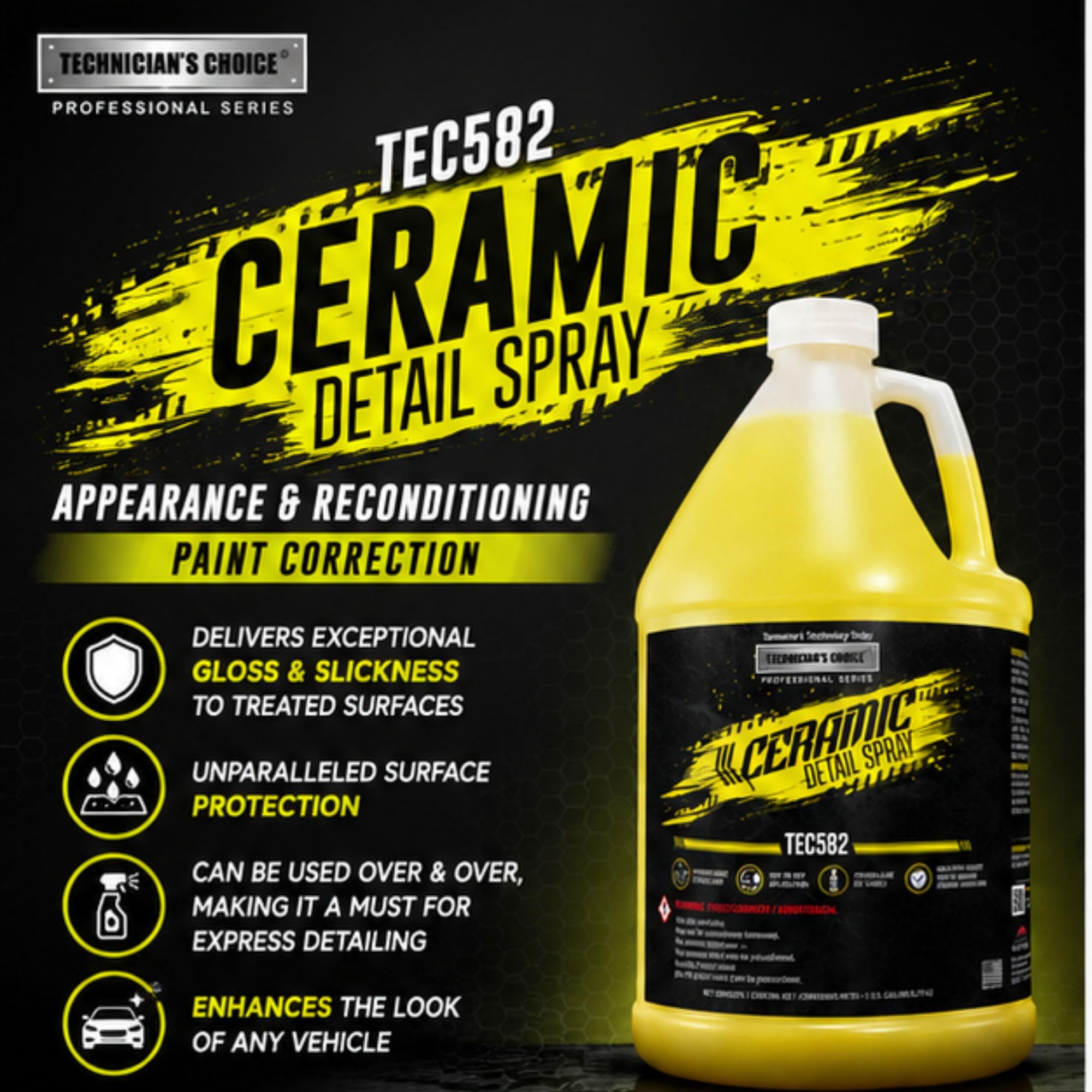 Technicians Choice TEC582 being sprayed on a car hood for fast application benefit