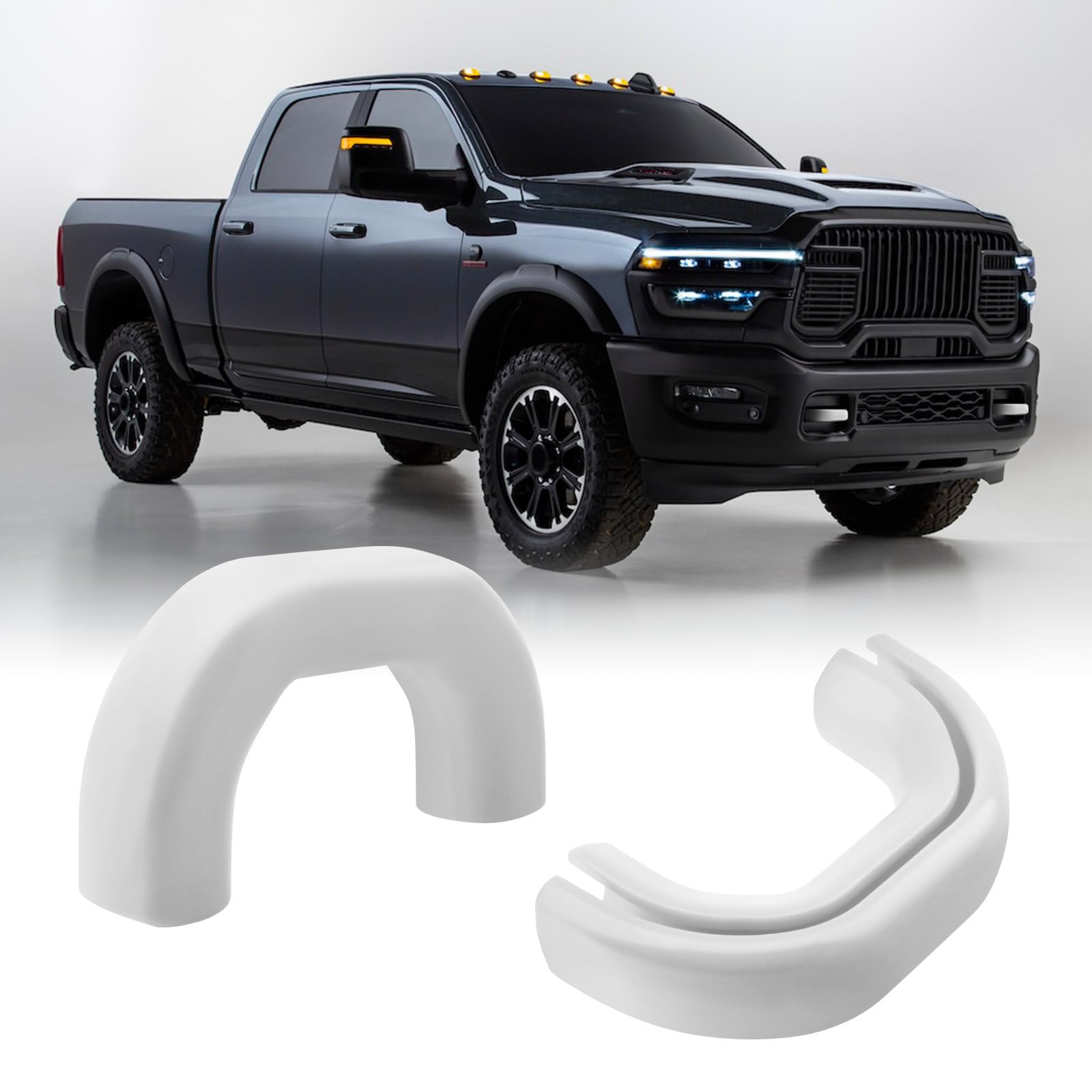 TECHPICCO front view of tow hook cover showing clean OEM-style finish and improved appearance