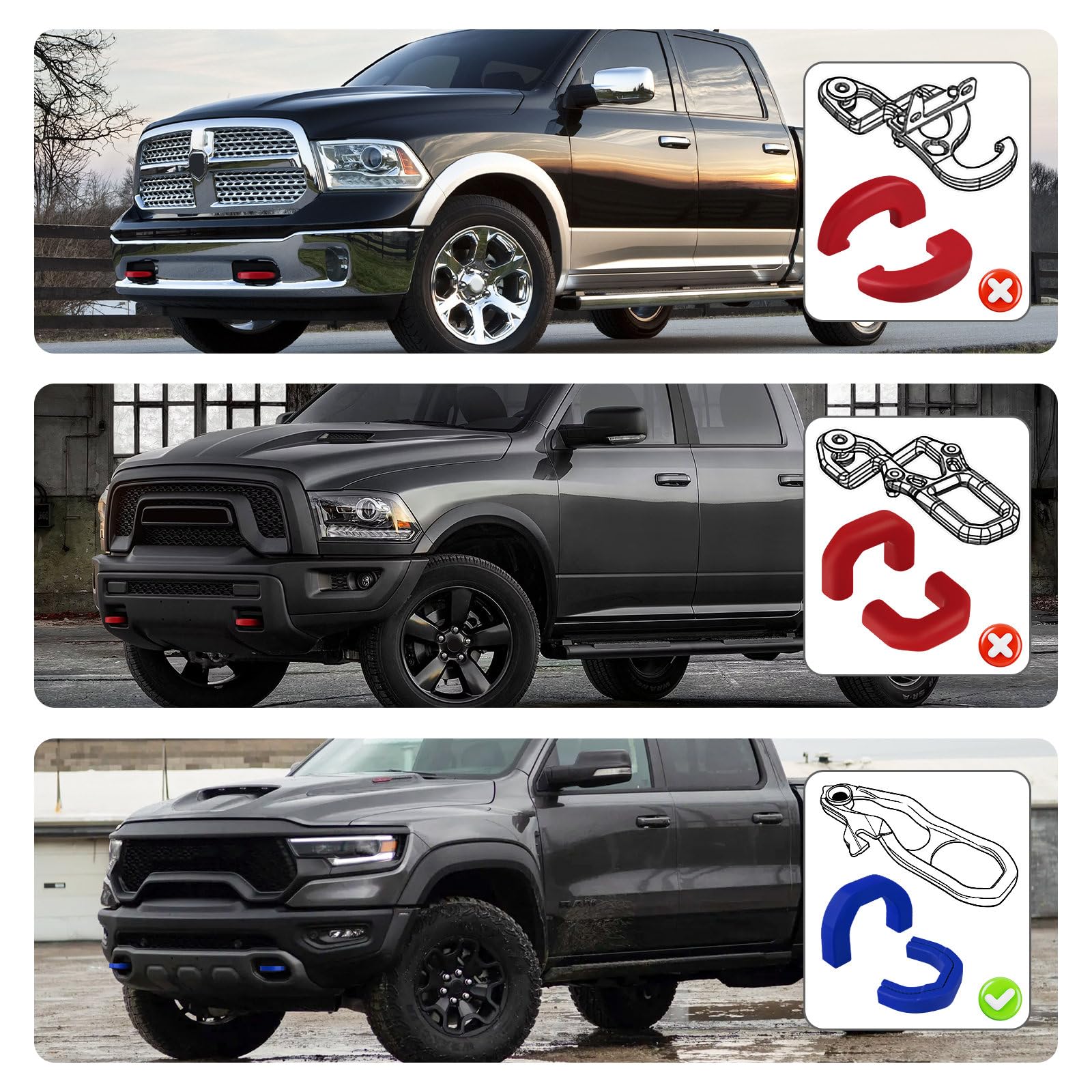 TECHPICCO installed on RAM 1500 front bumper improving appearance and protection