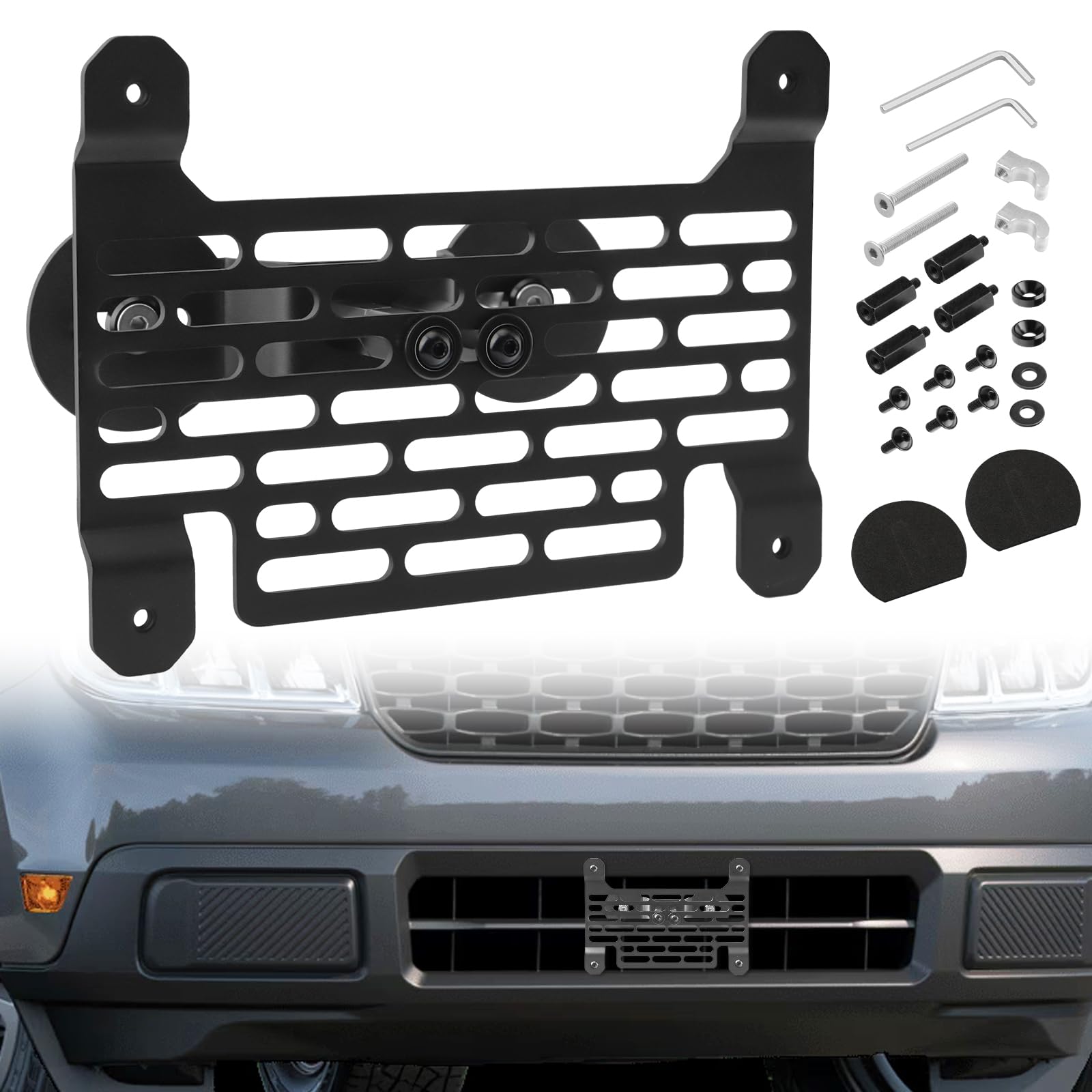 TECHPICCO front-mounted frame on vehicle showing clean look and protection