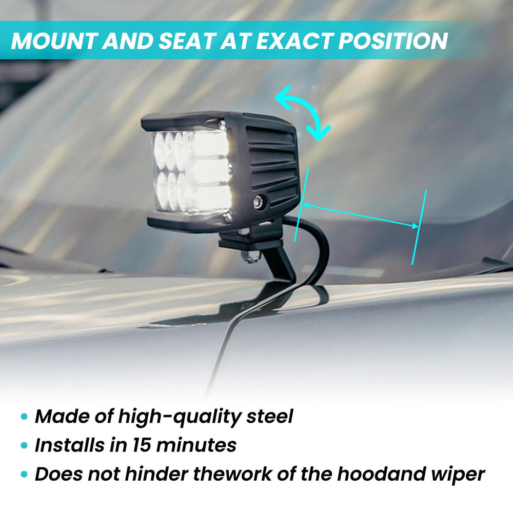 TECHPICCO mount with LED pod lit showing improved off-road visibility