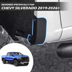 TECHPICCO rear fender delete mounted on Silverado highlighting flush fit and protection
