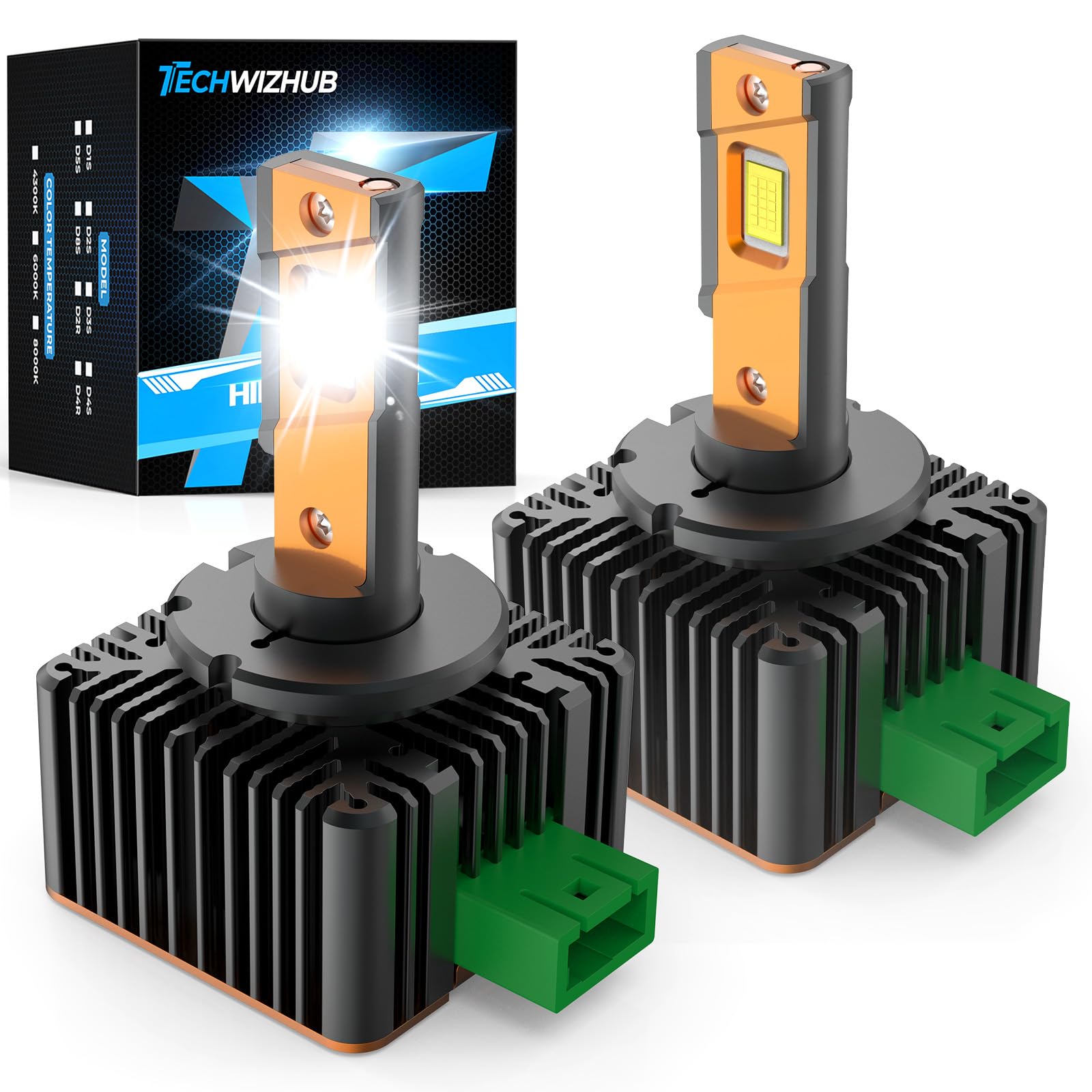 TechWizHub front packaging showing bulb pair and specifications for easy identification