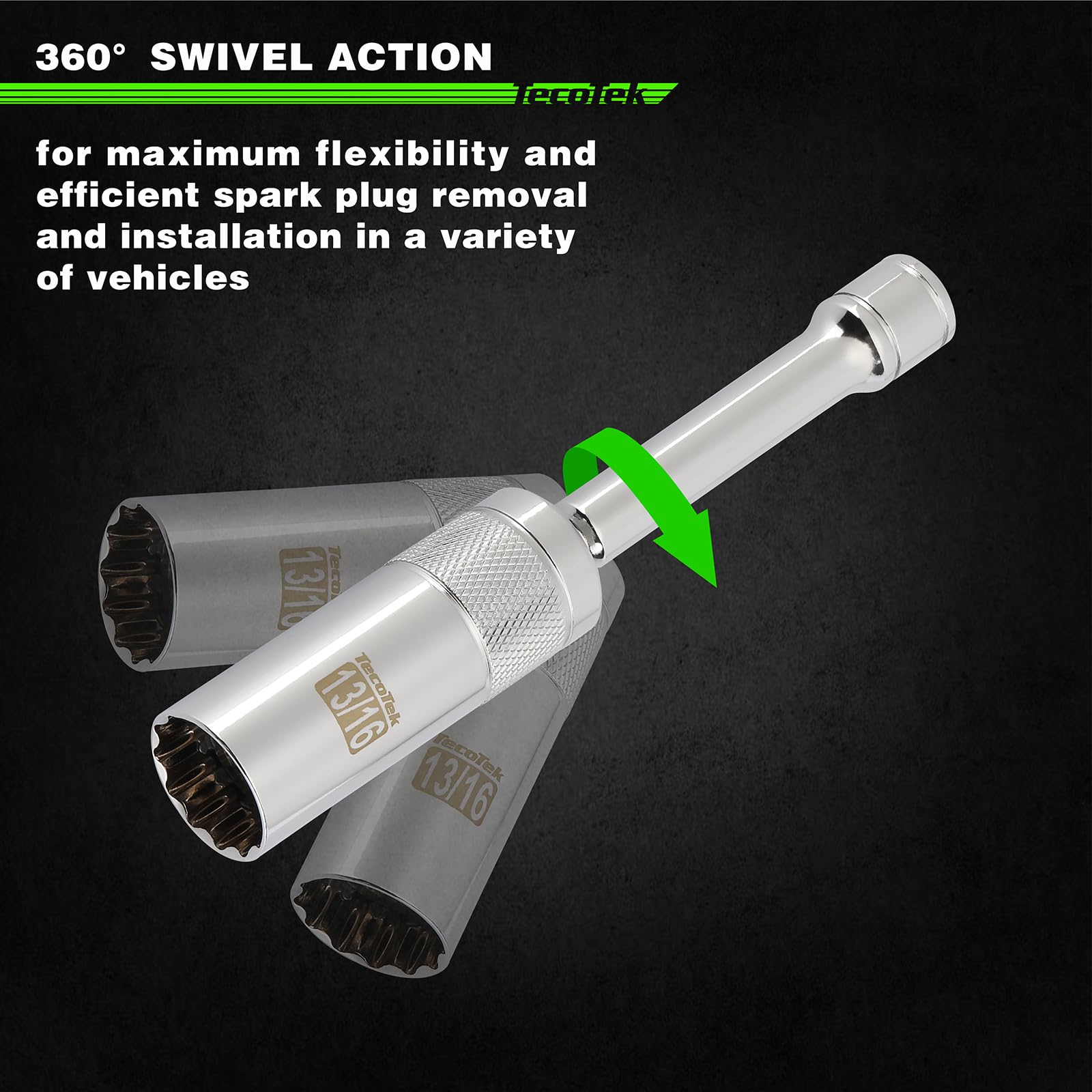 TecoTek magnetic core holding a spark plug securely for safer installs