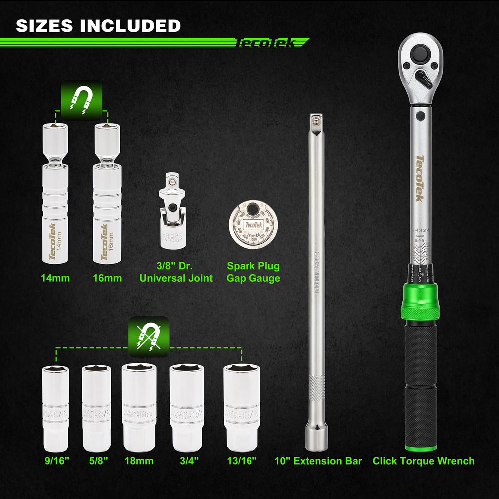 TecoTek sockets lined up displaying sizes and finishes for correct fit