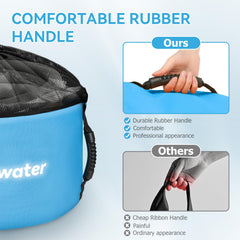 Tecreddy open bag with coiled sewer hose keeping hoses clean and contained