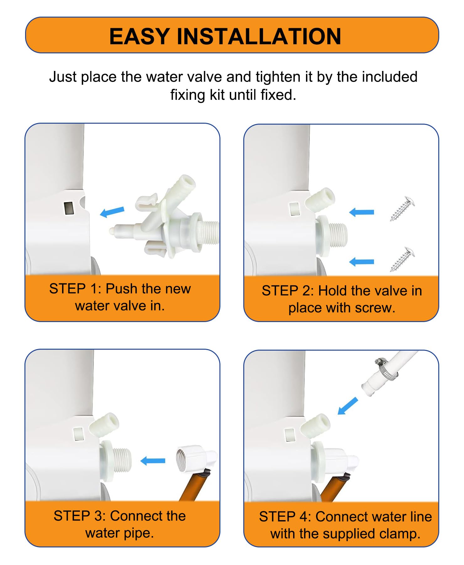 TeegRoow hardware layout with hose clamp screws and filters for complete repair