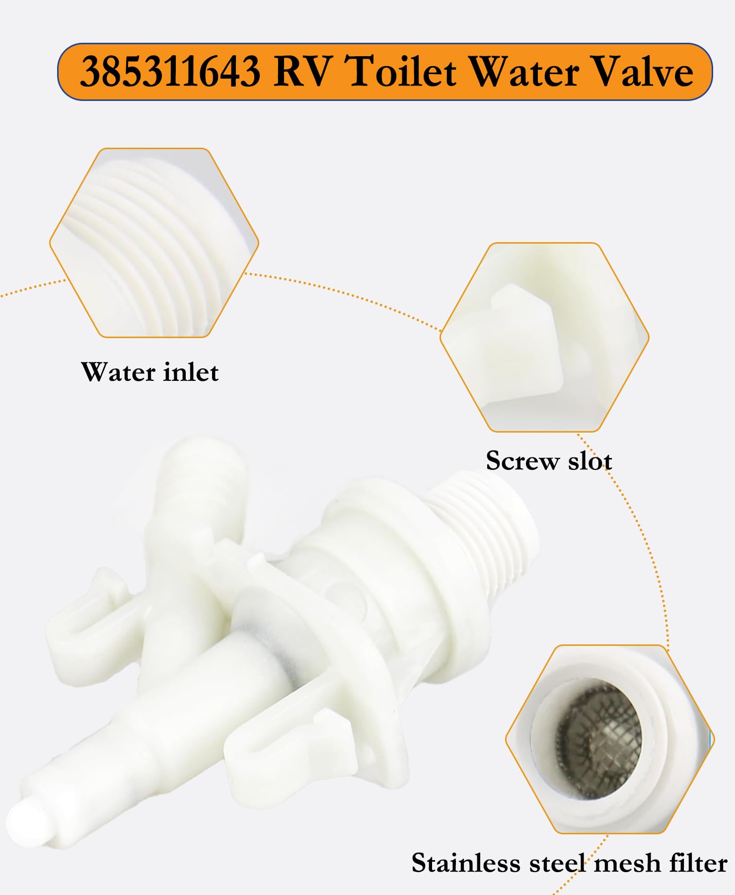 TeegRoow stainless mesh filter close-up preventing debris damage to valve
