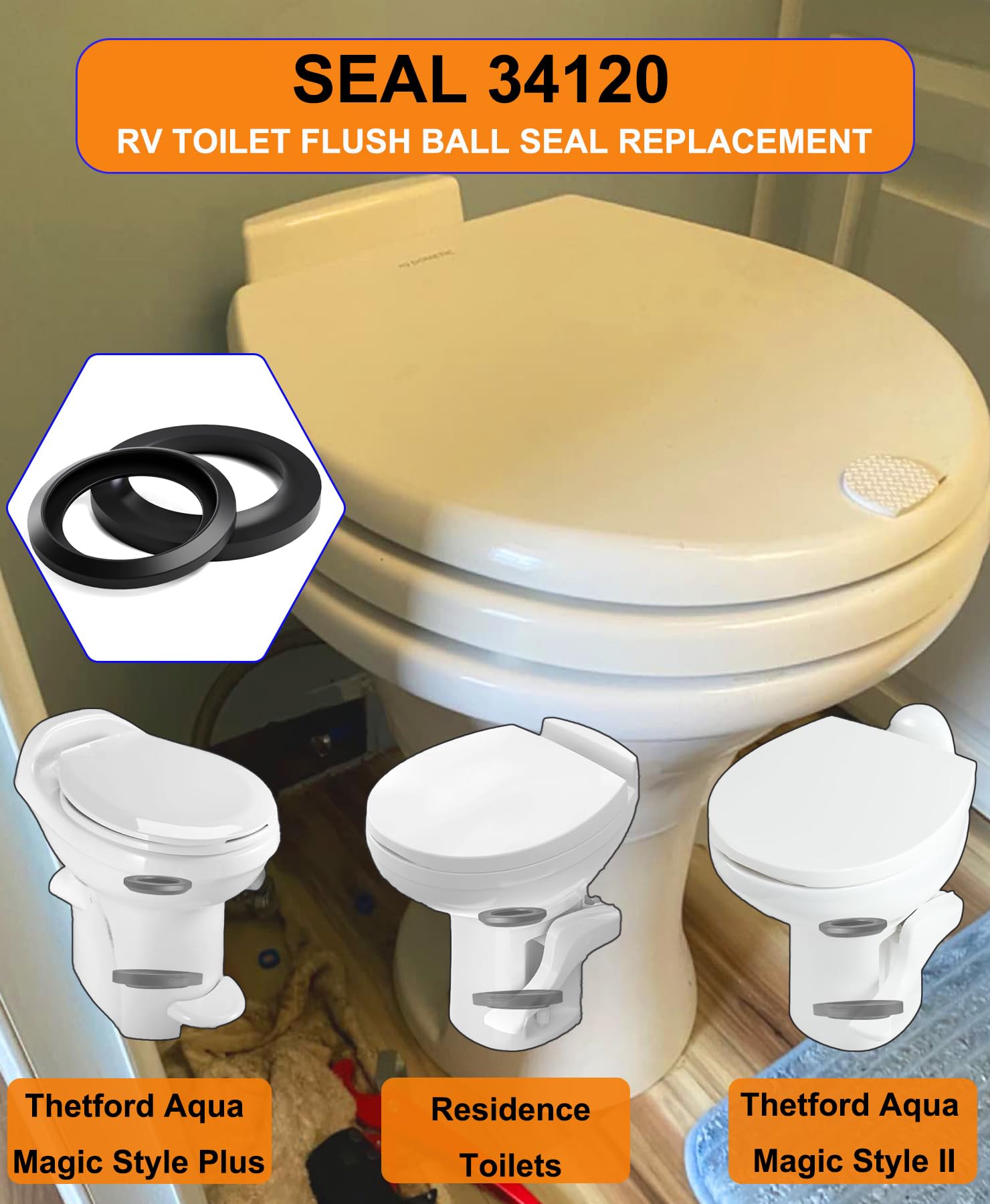 TeegRoow close-up of waste ball seal illustrating a tight watertight fit benefit