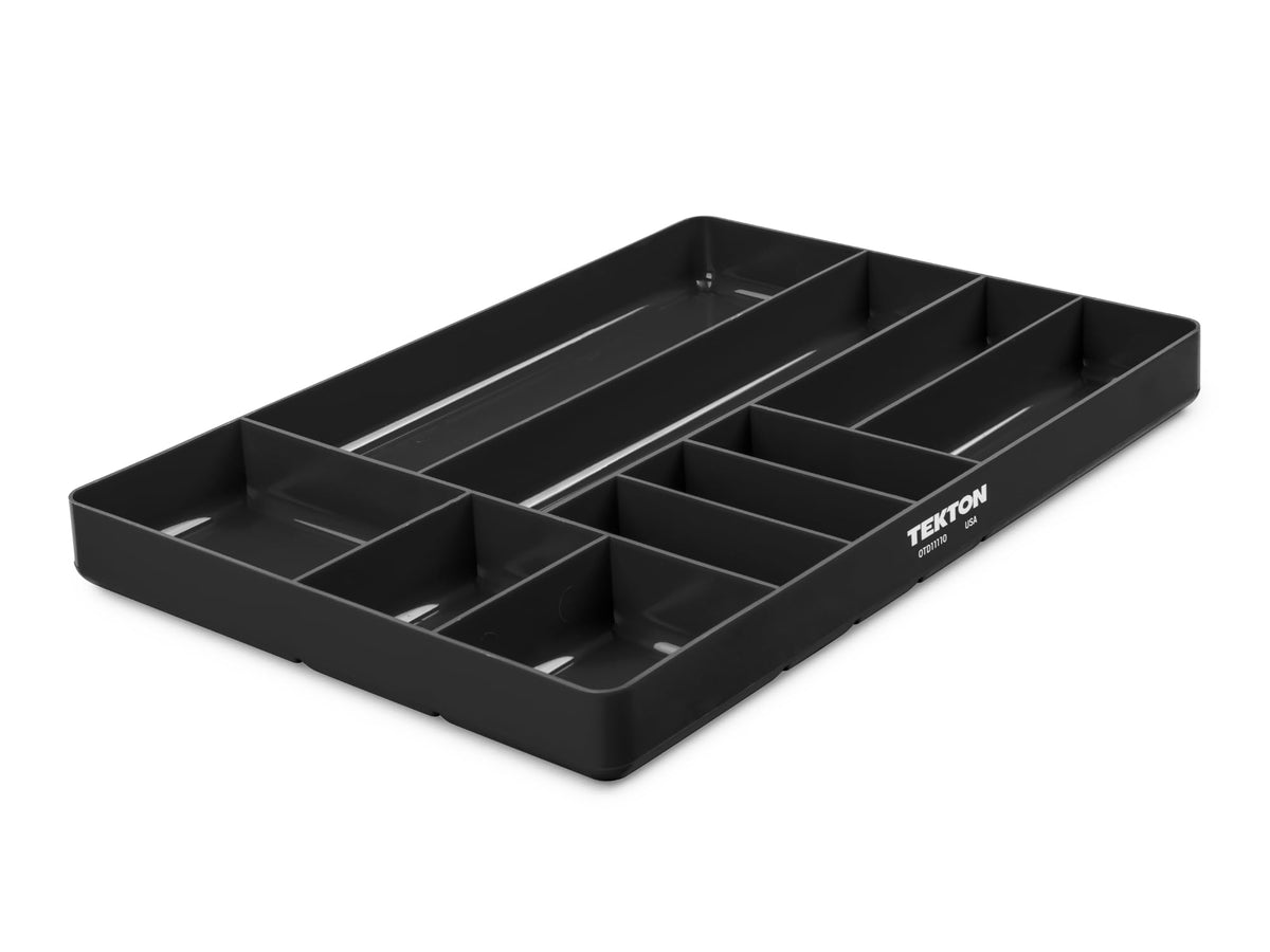 TEKTON front view of tray showing ten compartments and organized layout benefit