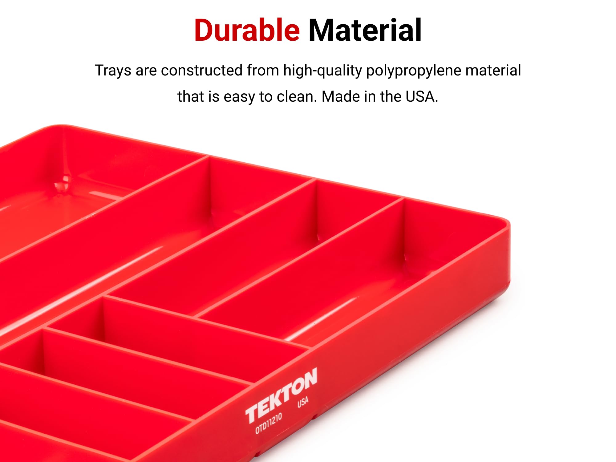 TEKTON side profile showing 1.5 inch low height fitting shallow drawers benefit