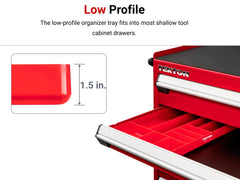 TEKTON close view of compartment layout for sorting fasteners and tools benefit