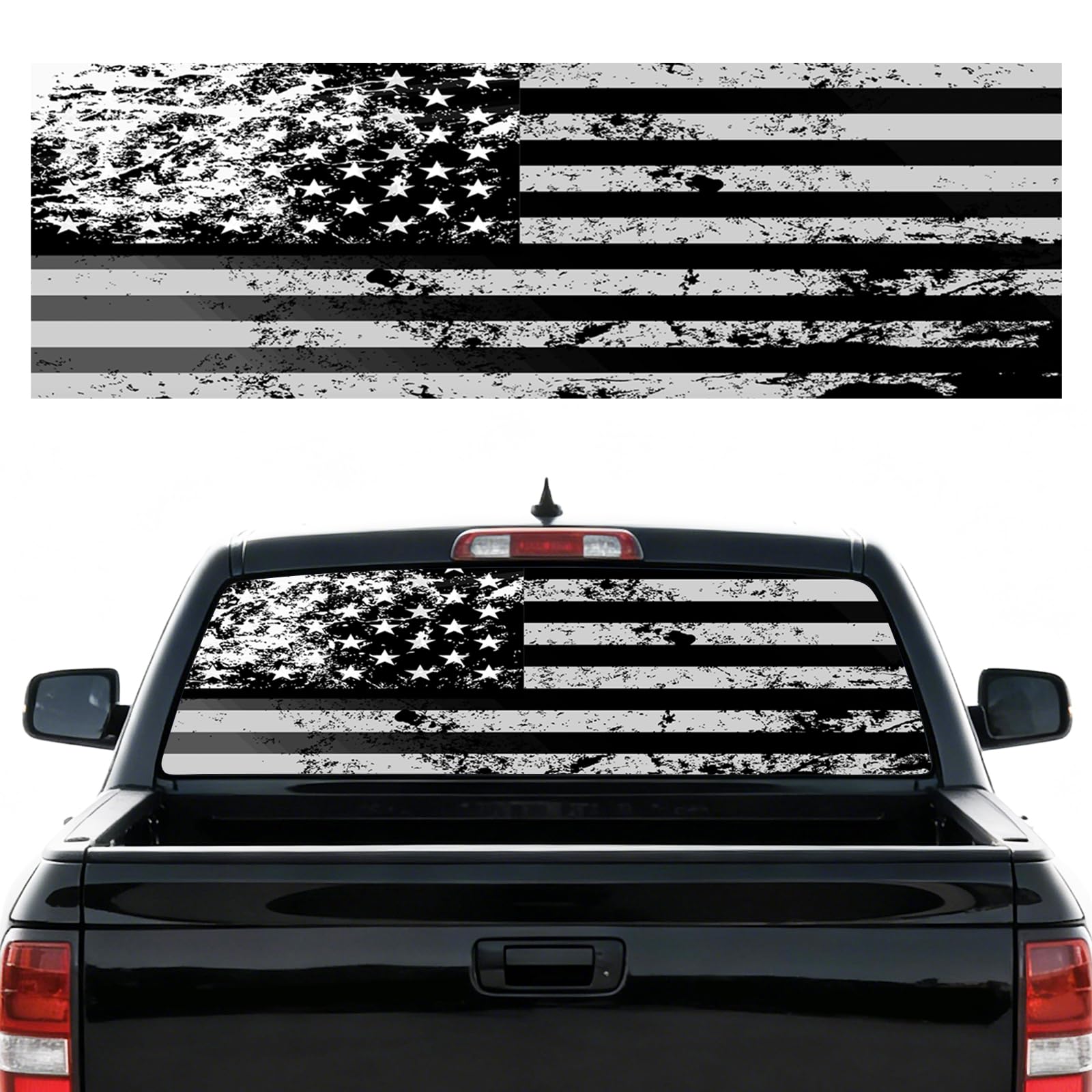 Telimocy front packaging of 65x17 flag decal showing product and branding benefits