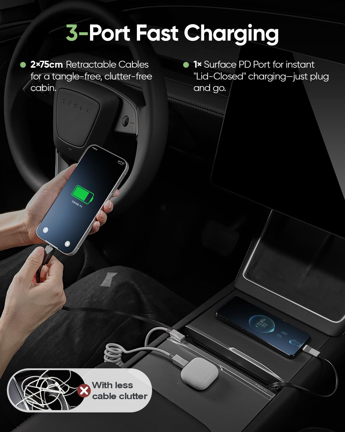 TEMAI installed in Model Y Juniper center console offering factory-like integration benefit