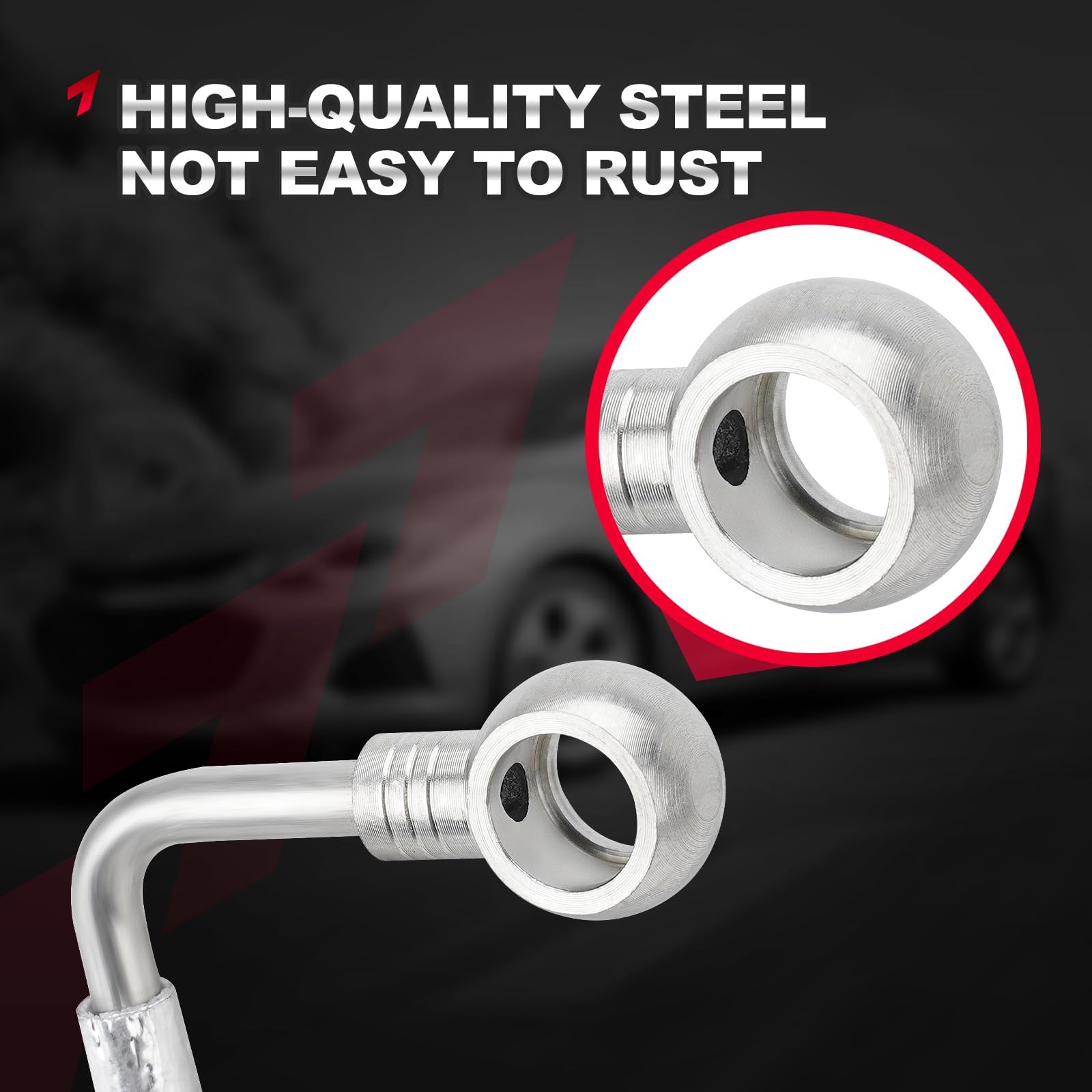 TEMSONE coolant feed line hose showing flexible connection and reliability