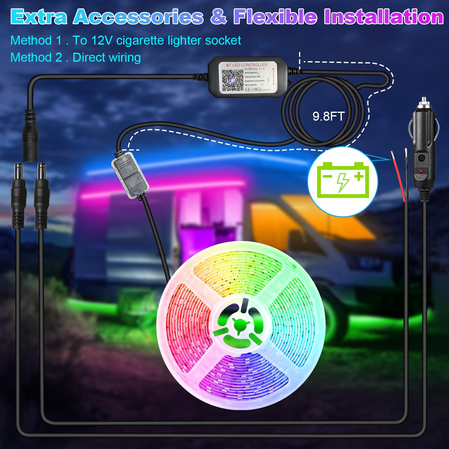 TENDIST close-up of waterproof LED strip showing weatherproof durability