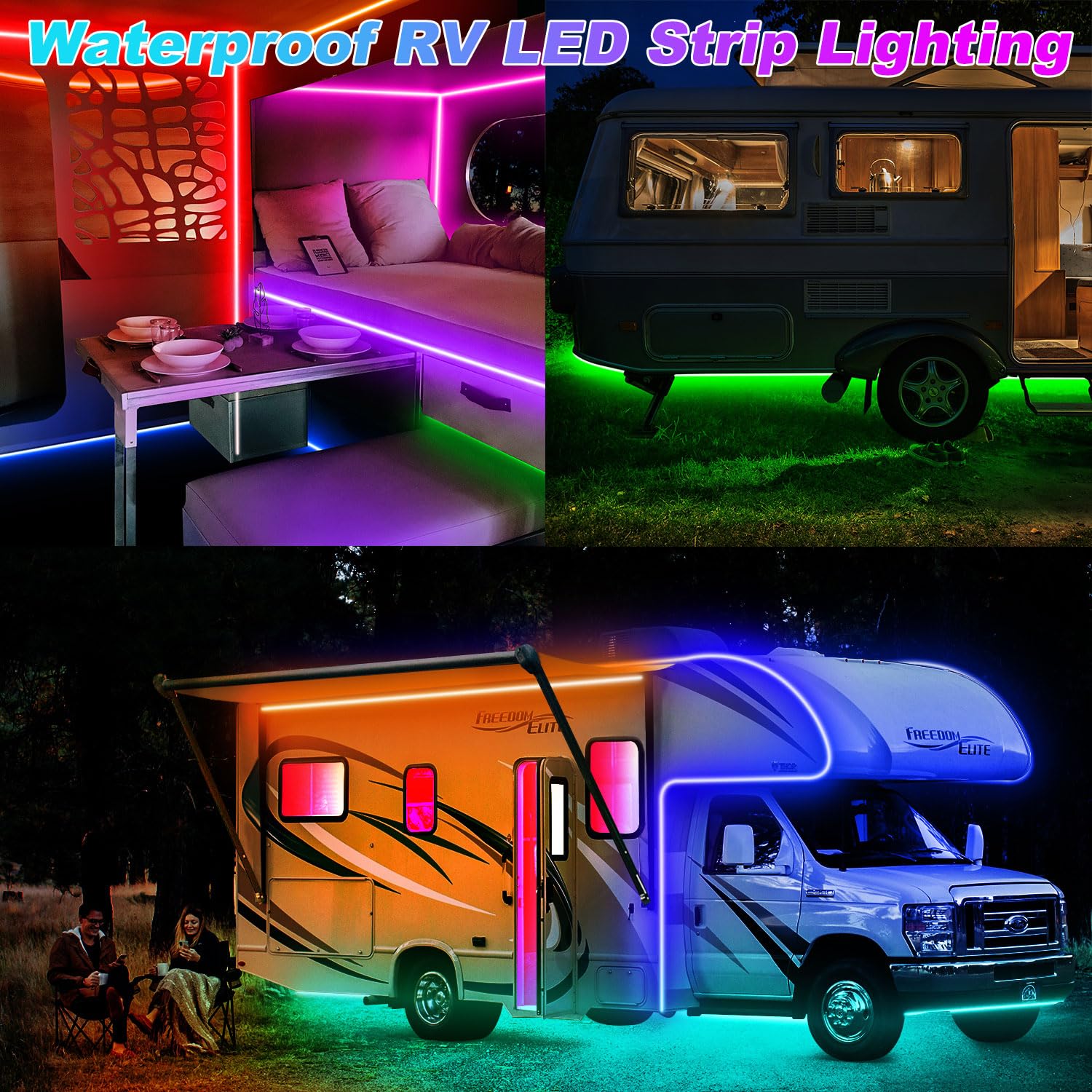TENDIST lifestyle campsite party scene showing music-sync ambience benefit