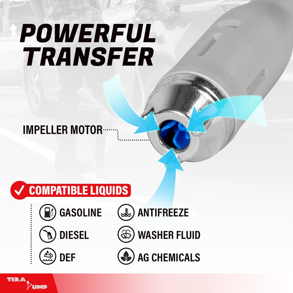 TERA PUMP open battery compartment showing D-cell placement for portability