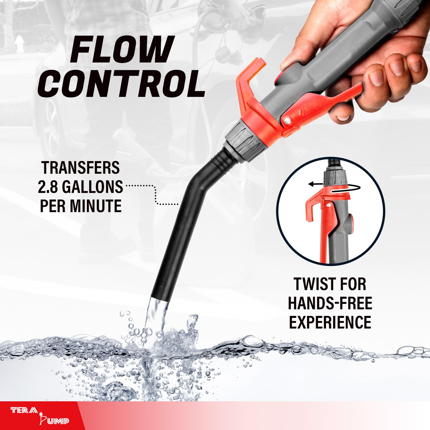 TERA PUMP suction tube next to a can to show fit and scale
