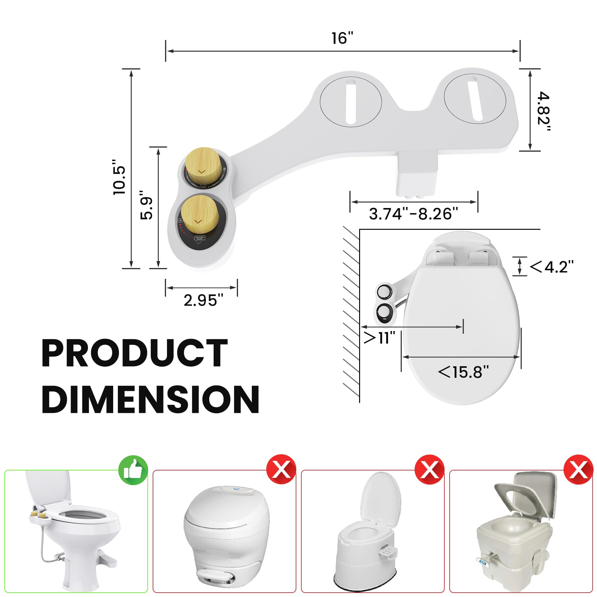 Terapaton bamboo-style knob controls view offering easy pressure and mode control