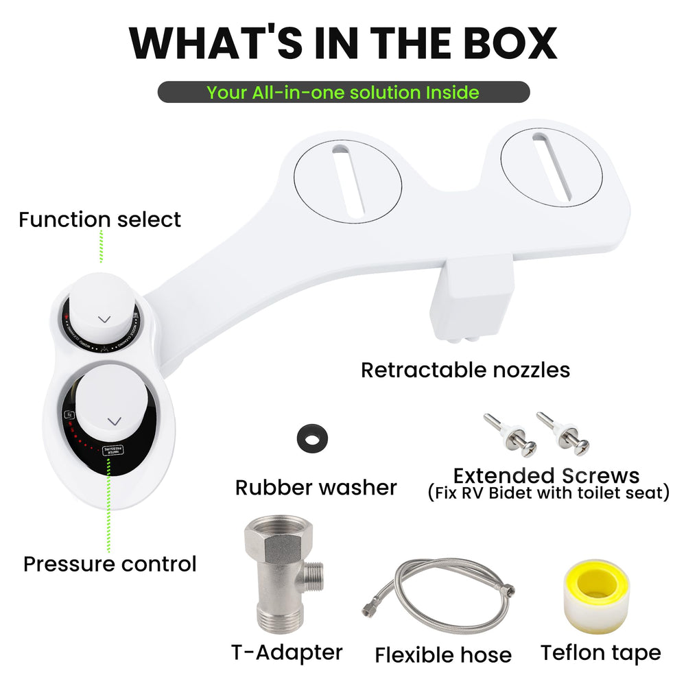 Terapaton top view mounted on an RV toilet demonstrating narrow-space compatibility