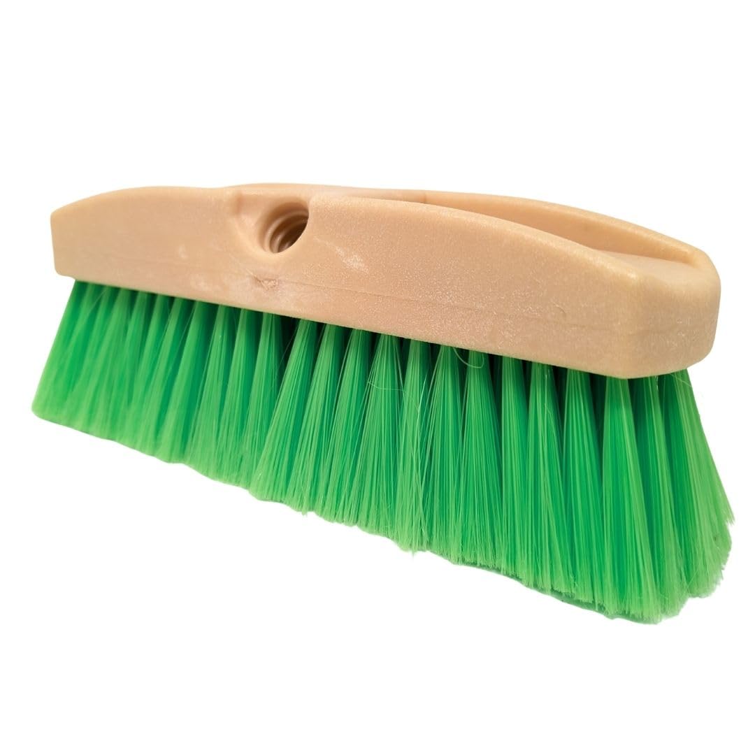 Teravan brush front view showing obround head and dense bristles for broad cleaning