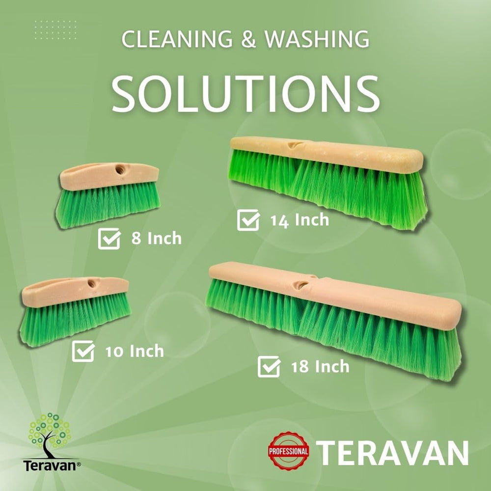 Teravan next to hand for size comparison illustrating 10-inch cleaning coverage
