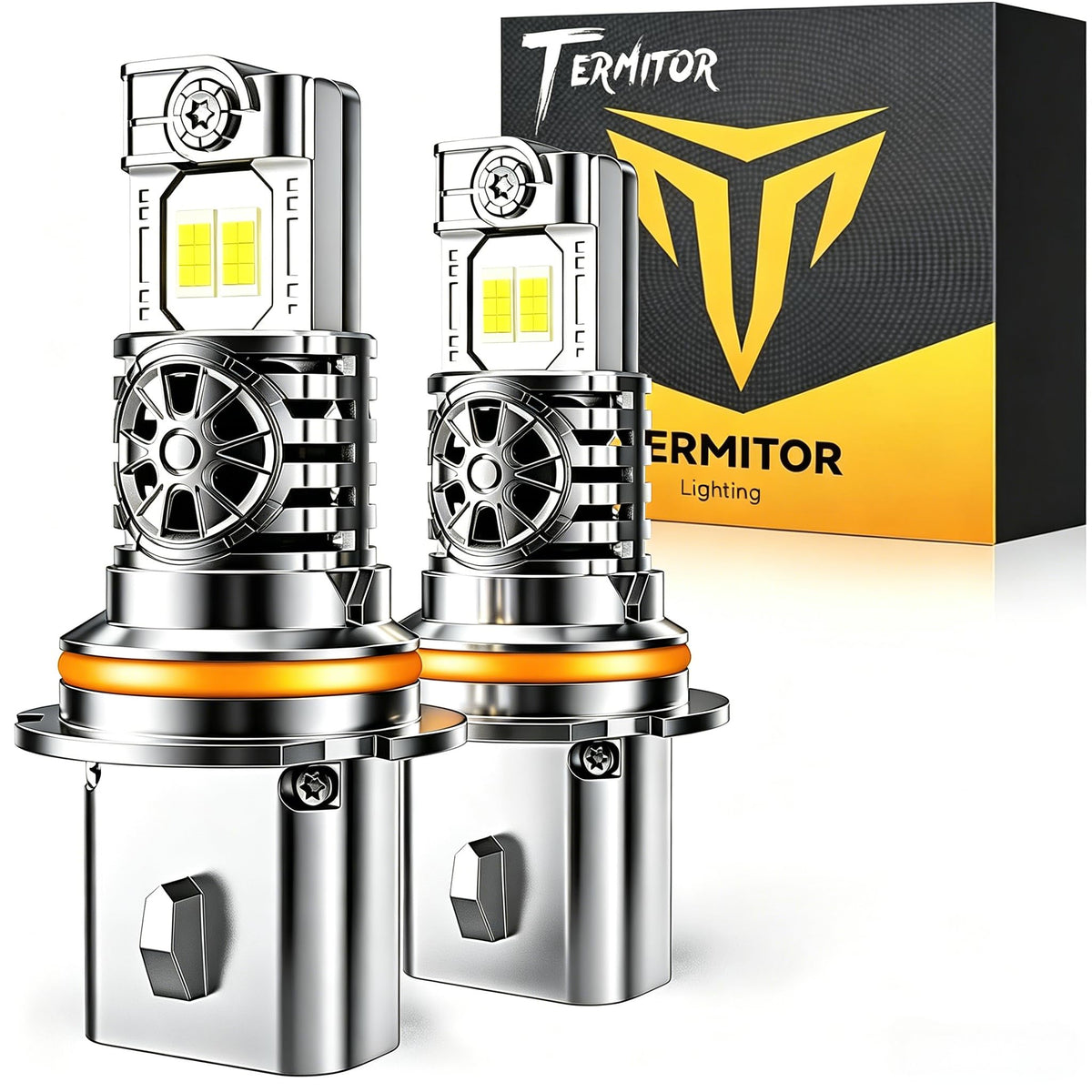 Termitor front packaging showing pair of 9007 bulbs and benefits