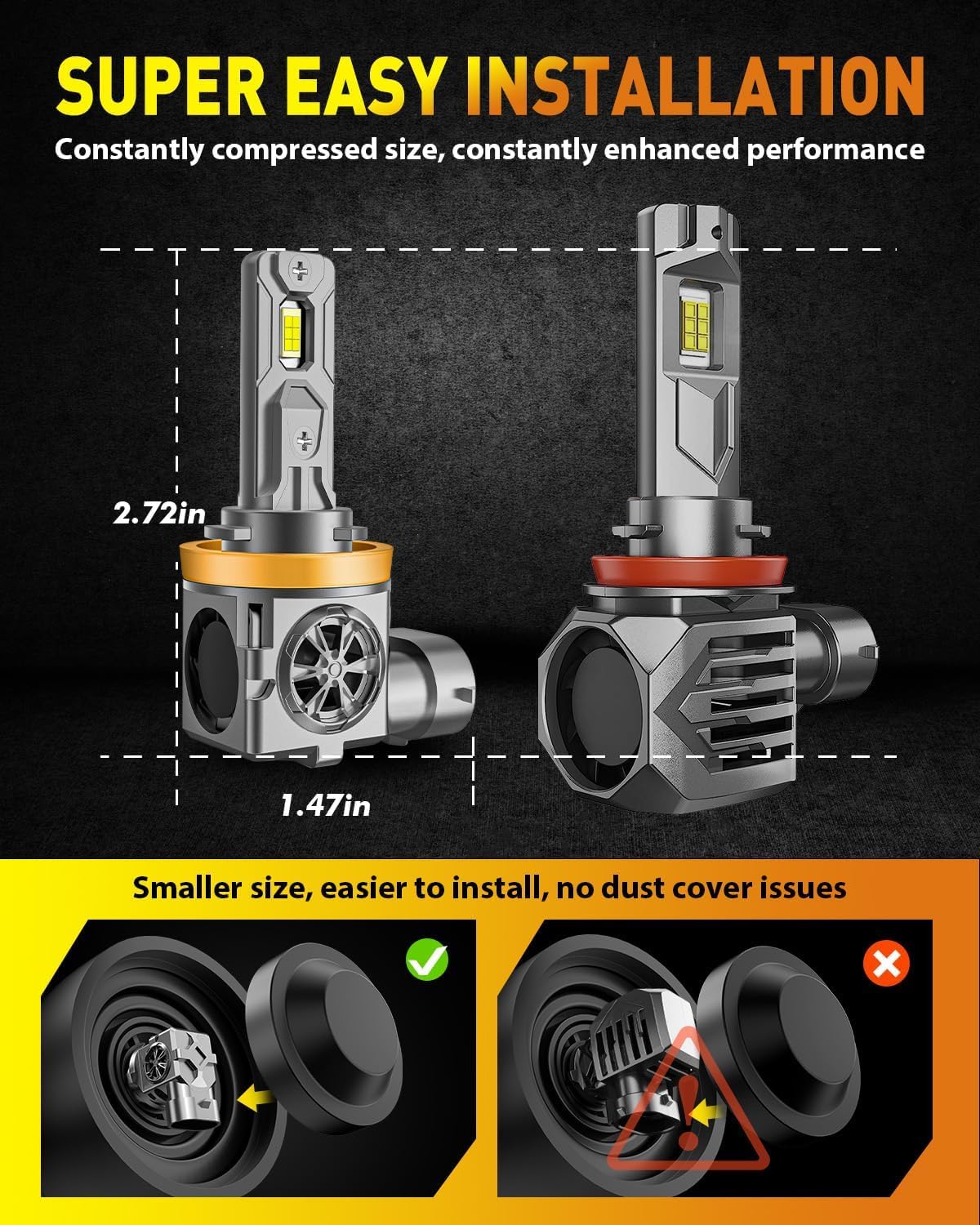 Termitor side profile illustrating mini OEM size for easy fitment benefit