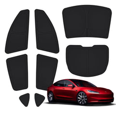 TESBEAUTY front packaging for Model 3 curtain showing complete kit and benefits