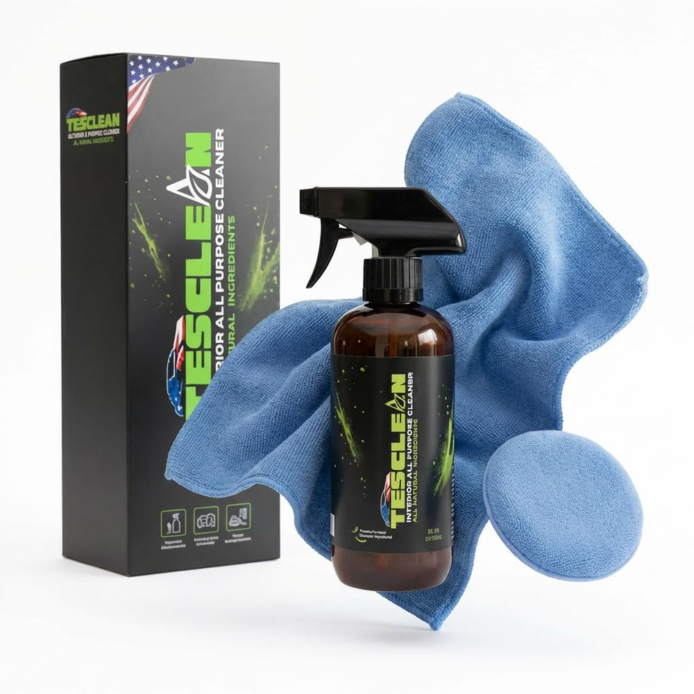 Tesclean front packaging kit showing contents and benefits