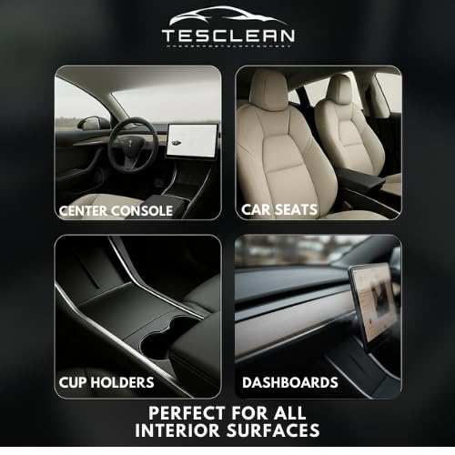 Tesclean-treated Tesla interior showing restored, clean cabin