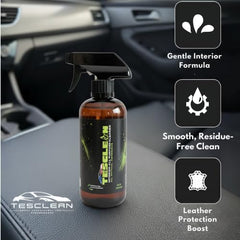 Tesclean microfiber towel and sponge included for safe application
