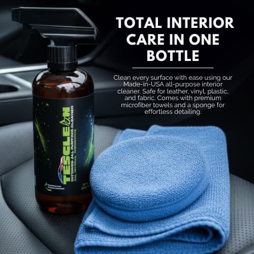 Tesclean close-up on vegan leather texture preserving finish