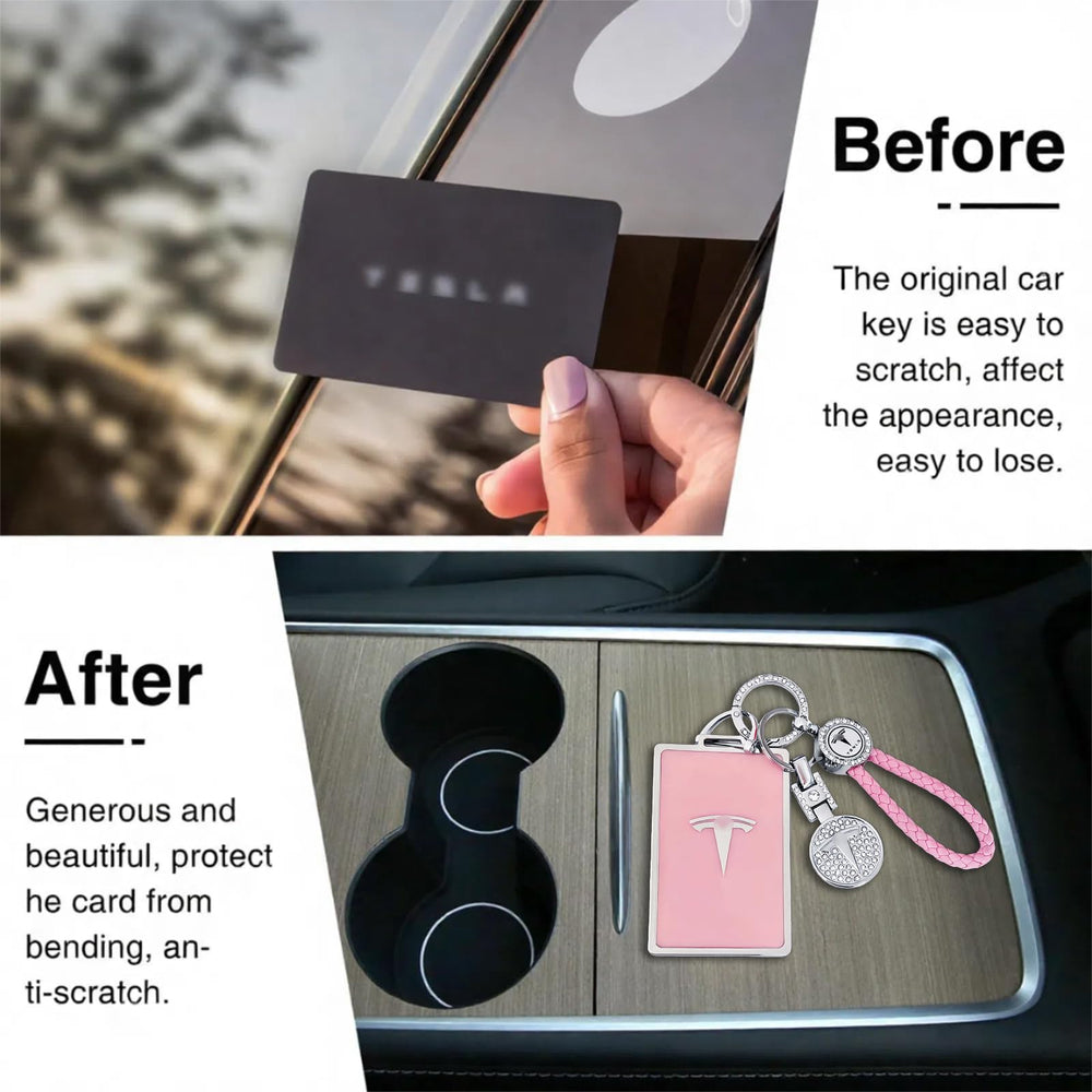 Tesheer side profile demonstrating slim acrylic case that preserves card signal