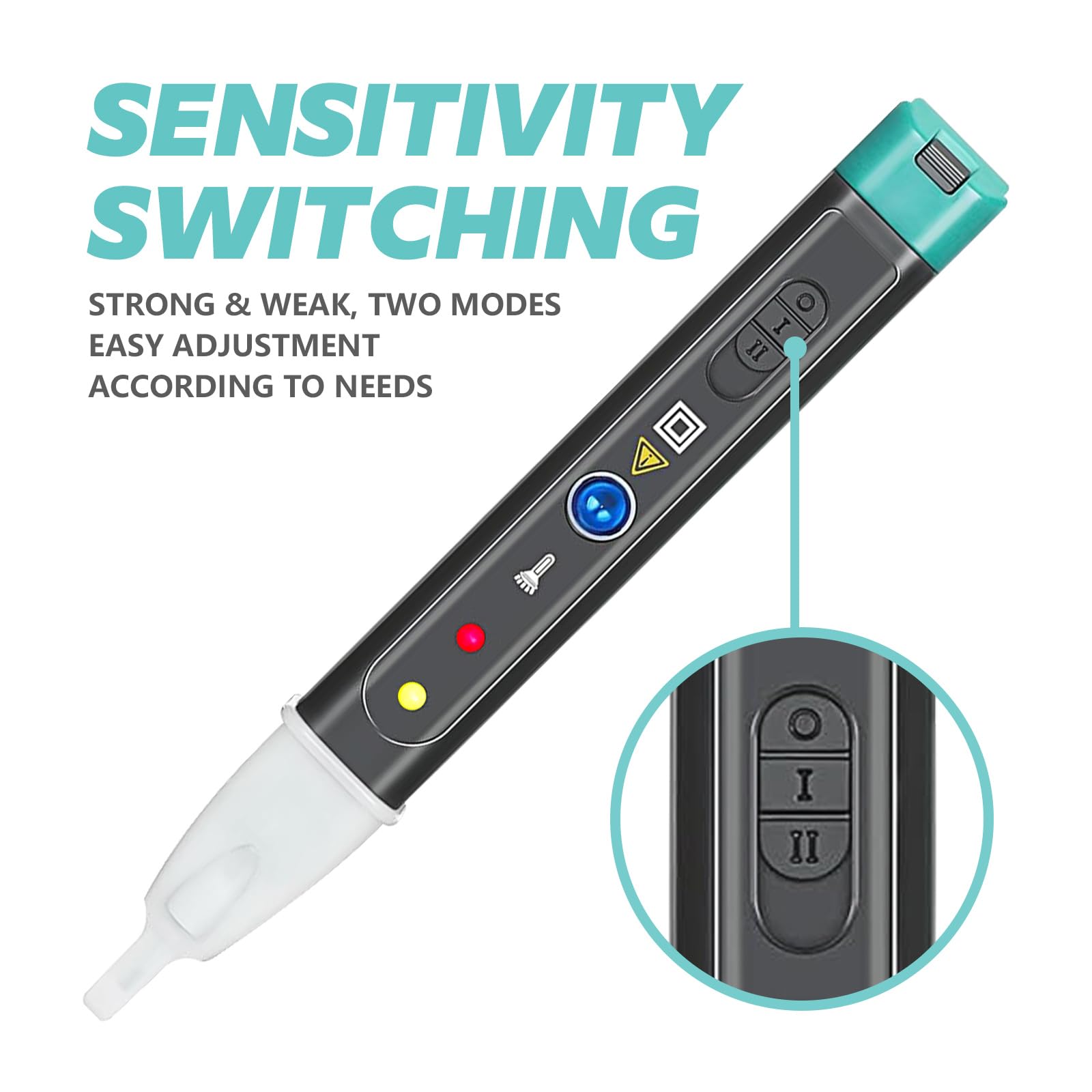 TesterOn pen in use near engine wire showing fast, safe signal testing benefit