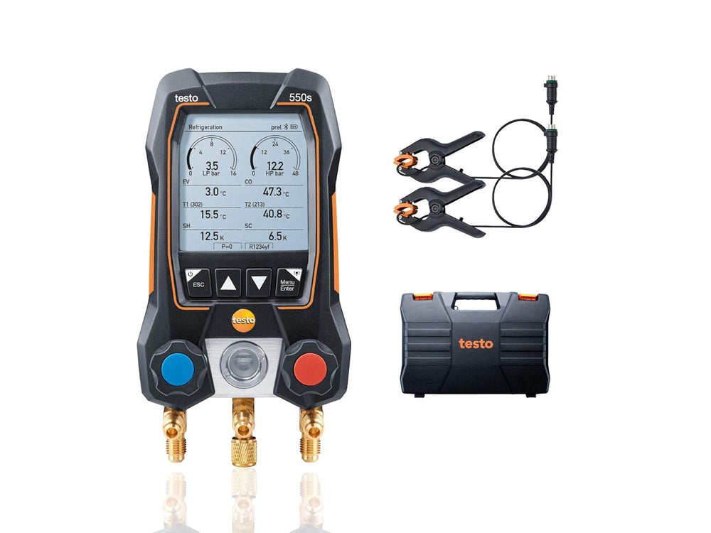 Testo 550s front panel showing clear digital readout and fast readings